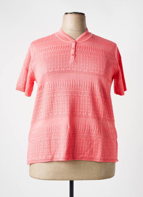 Pull coupe cintrée manches courtes rose ELEANE femme