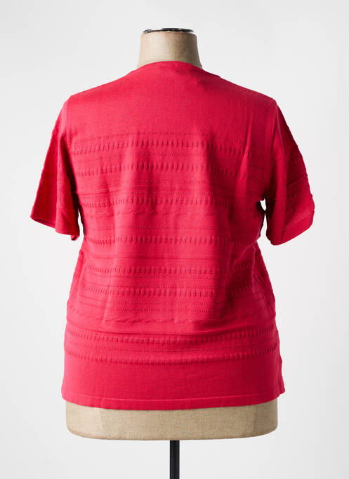 Pull coupe cintrée manches courtes rouge ELEANE femme