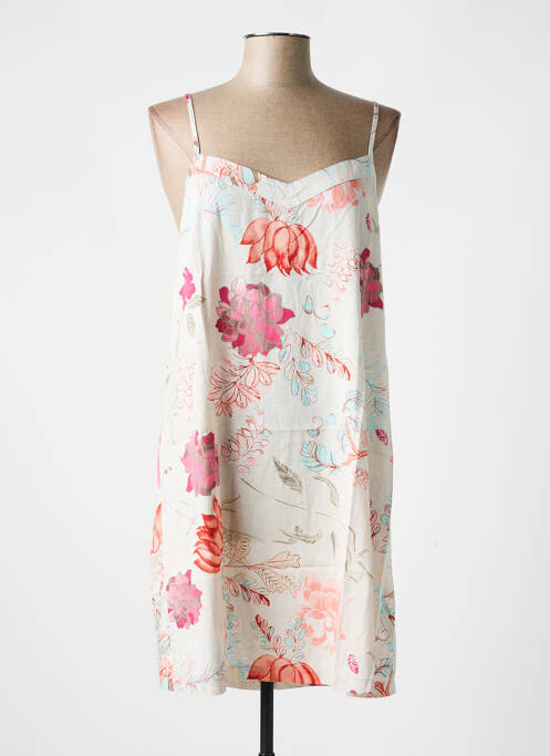 Robe courte beige CHERIE LINE pour femme