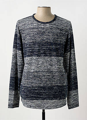Pull col rond manches longues bleu DEELUXE homme