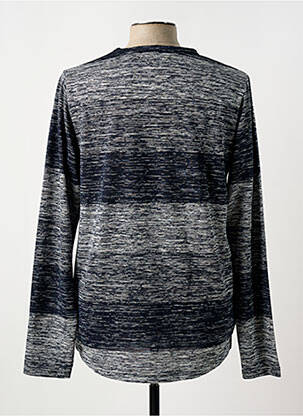 Pull col rond manches longues bleu DEELUXE homme