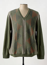 Pull col v manches longues vert RHODAMEL homme