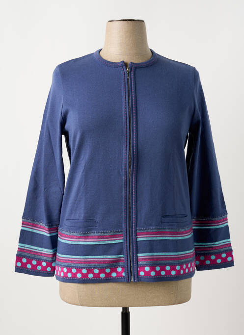 Gilet manches longues bleu ELEANE pour femme