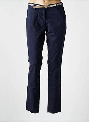 Pantalon chino tissage popeline taille normale bleu TOM TAILOR femme