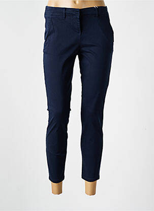 Pantalon 7/8 taille à pinces taille basse bleu TOM TAILOR femme