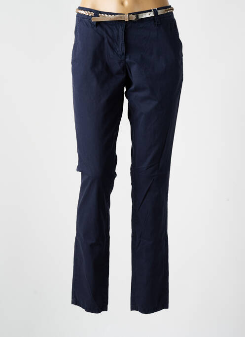 Pantalon chino tissage popeline taille normale bleu TOM TAILOR femme