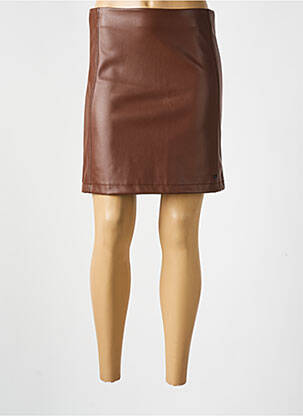 Jupe courte coupe droite marron LES P'TITES BOMBES femme