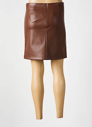 Jupe courte coupe droite marron LES P'TITES BOMBES femme