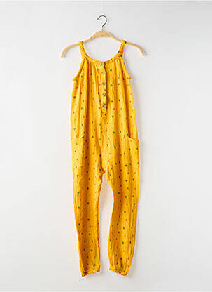 Combi-pantalon col rond fines bretelles jaune BOBOLI fille
