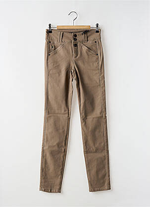 Pantalon slim broderie rivets taille normale beige STREET ONE femme