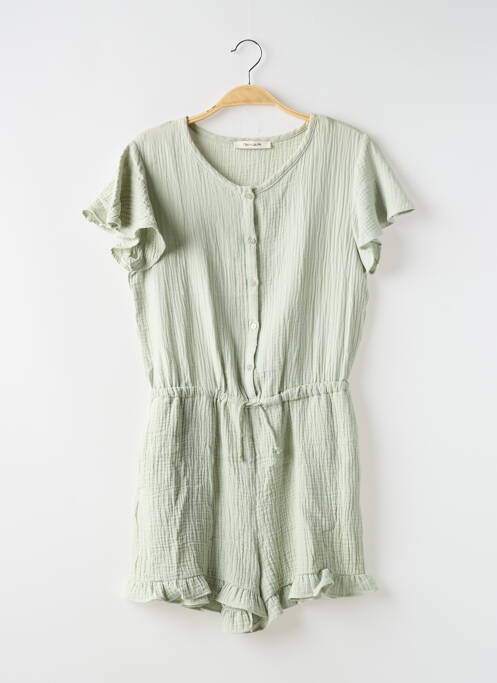Combishort fermeture boutonnée sur le devant manches courtes vert TEDDY SMITH fille