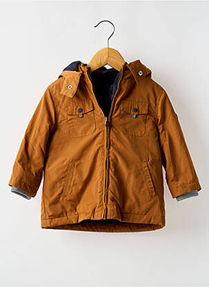 Parka coupe droite a capuche marron MAYORAL garçon