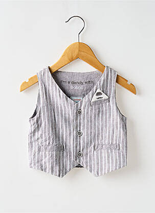 Gilet sans manche coupe droite gris BOBOLI garcon