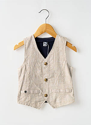 Gilet sans manche coupe droite beige 3 POMMES garcon
