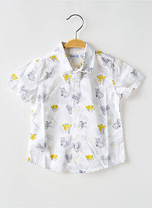 Chemise manches courtes imprimé fantaisie blanc MAYORAL garçon