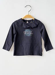 T-shirt fermeture boutonnée au dos manches longues bleu NOPPIES fille