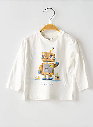 T-shirt imprimé fantaisie manches longues blanc MAYORAL garçon