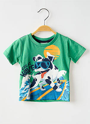 T-shirt coupe droite manches courtes vert BOBOLI garçon