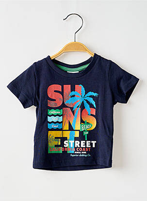 T-shirt coupe droite manches courtes bleu BOBOLI garçon