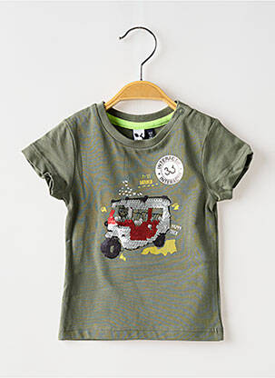 T-shirt coupe droite manches courtes vert 3 POMMES garçon