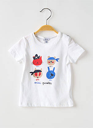 T-shirt coupe droite manches courtes blanc ABSORBA garçon