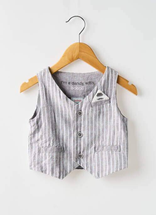 Gilet sans manche coupe droite gris BOBOLI garcon