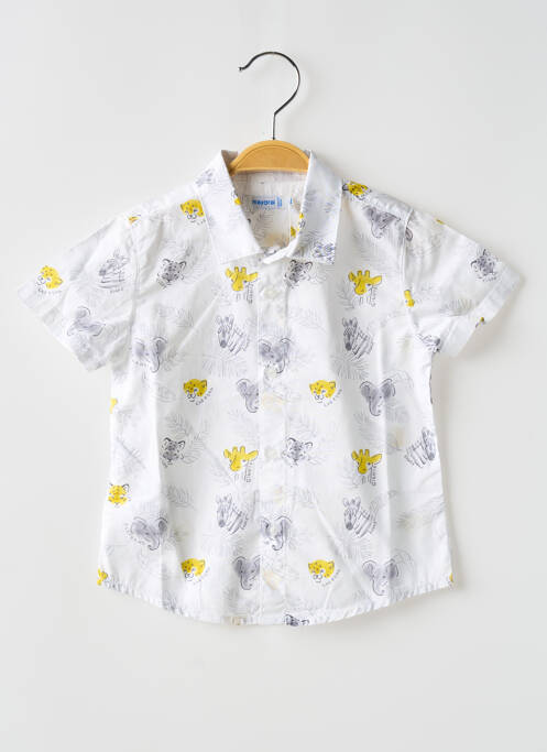 Chemise manches courtes imprimé fantaisie blanc MAYORAL garcon