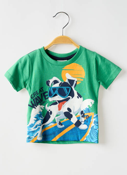 T-shirt coupe droite manches courtes vert BOBOLI garcon