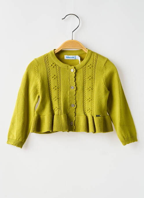 Gilet manches longues vert MAYORAL pour fille
