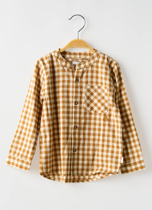 Chemise manches longues marron NOPPIES pour garçon