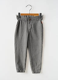 Pantalon droit fermeture zippée sous rabat boutonné taille élastique gris NOPPIES fille