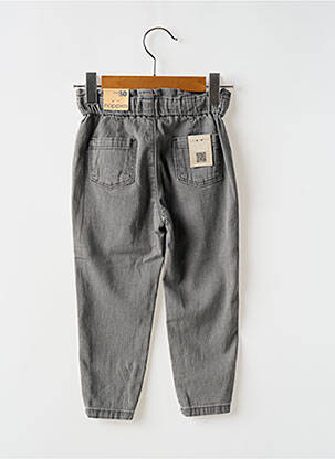 Pantalon droit fermeture zippée sous rabat boutonné taille élastique gris NOPPIES fille