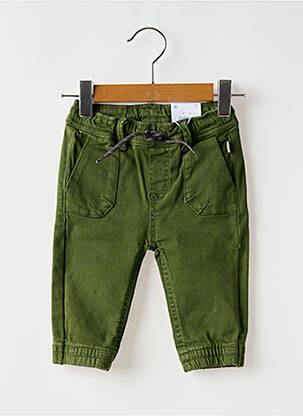 Pantalon droit poches taille élastique vert MAYORAL garcon