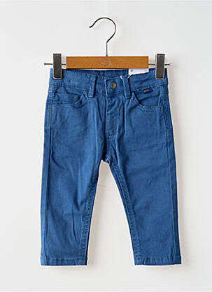 Pantalon slim fermeture zippée sous rabat boutonné bleu MAYORAL garçon