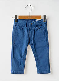 Pantalon slim fermeture zippée sous rabat boutonné bleu MAYORAL garcon