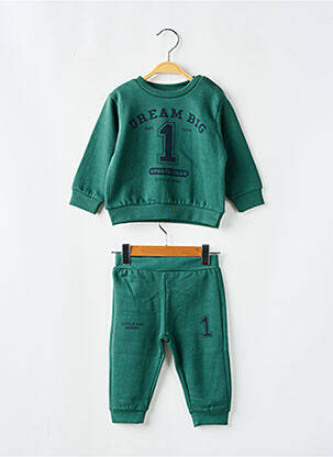 Ensemble de sport col rond vert LOSAN garcon