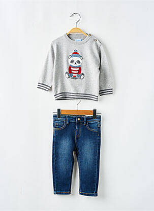 Ensemble pantalon taille ajustable gris MAYORAL garçon