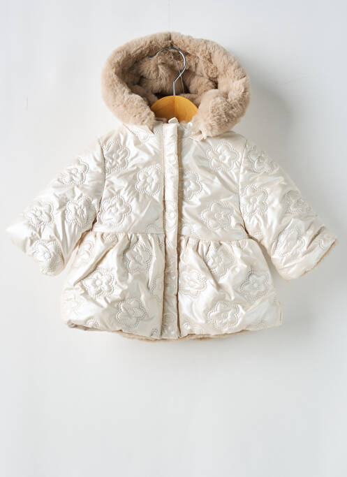 Manteau long coupe cintrée a capuche beige MAYORAL fille