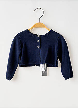 Gilet manches longues col rond bleu BOBOLI fille