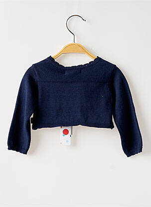 Gilet manches longues col rond bleu BOBOLI fille