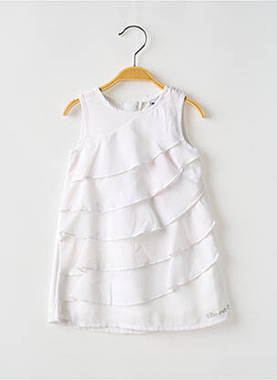 Robe mi-longue sans manche sans manche blanc 3 POMMES fille