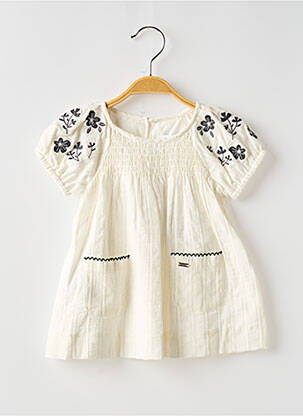 Robe mi-longue manches courtes manches courtes beige MAYORAL fille