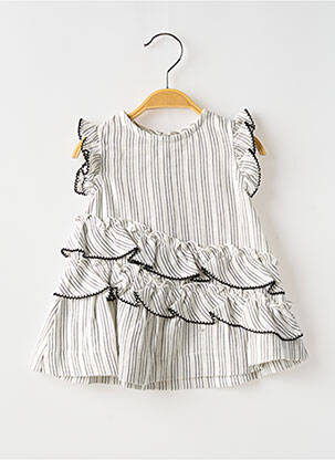 Robe mi-longue manches courtes manches courtes gris MAYORAL fille