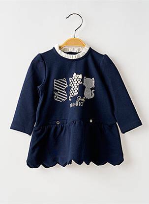 Robe mi-longue fermeture pressionnée manches longues bleu MAYORAL fille