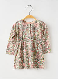 Robe mi-longue col rond manches longues rose NOPPIES fille