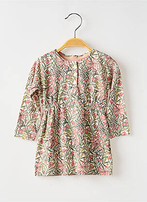 Robe mi-longue col rond manches longues rose NOPPIES fille