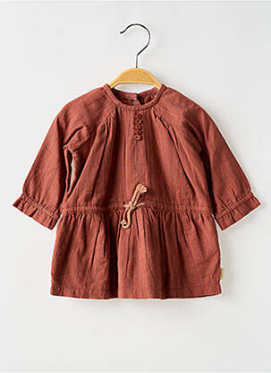 Robe mi-longue doublure manches longues orange NOPPIES fille