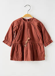 Robe mi-longue doublure manches longues orange NOPPIES fille