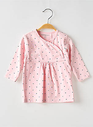 Robe mi-longue fermeture pressionnée manches longues rose NOPPIES fille
