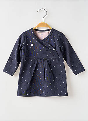 Robe mi-longue fermeture pressionnée manches longues bleu NOPPIES fille